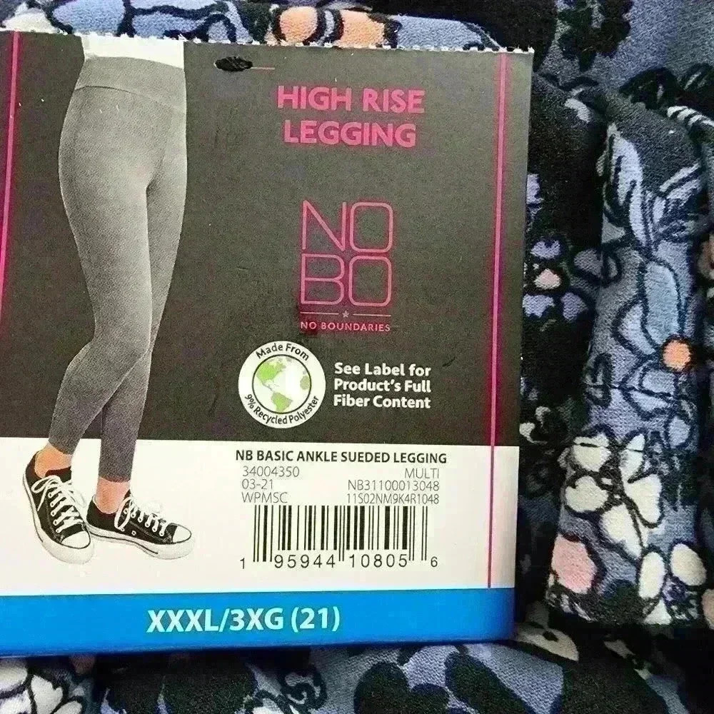 No Boundaries Juniors Sueded Finish Ankle Leggings High Rise S, M, XXXL Floral - Picture 7 of 8